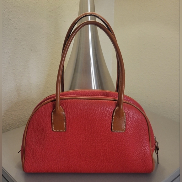 Dooney & Bourke Vintage Red Bowling Leather Handbag - Picture 2 of 13